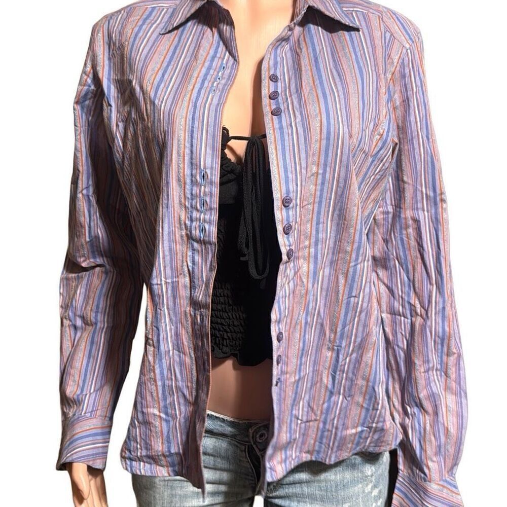 Natural reflections long sleeve button up stripe shirts M